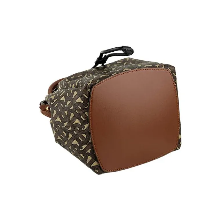Burberry Fabric Bucket Bag, Crossbody Bag, Shoulder Bag, Handbag Trumpets Women's Brown-3