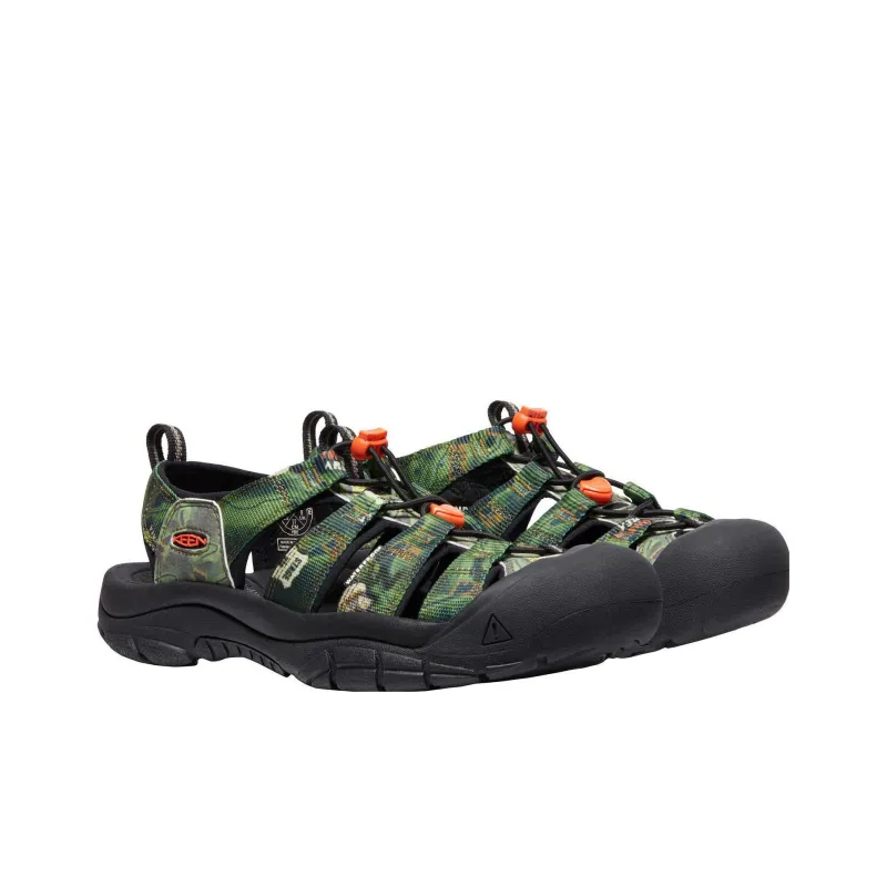 KEEN Newport Retro Wear Resistant Beach Sandals Men's Black/Camouflage Green-2