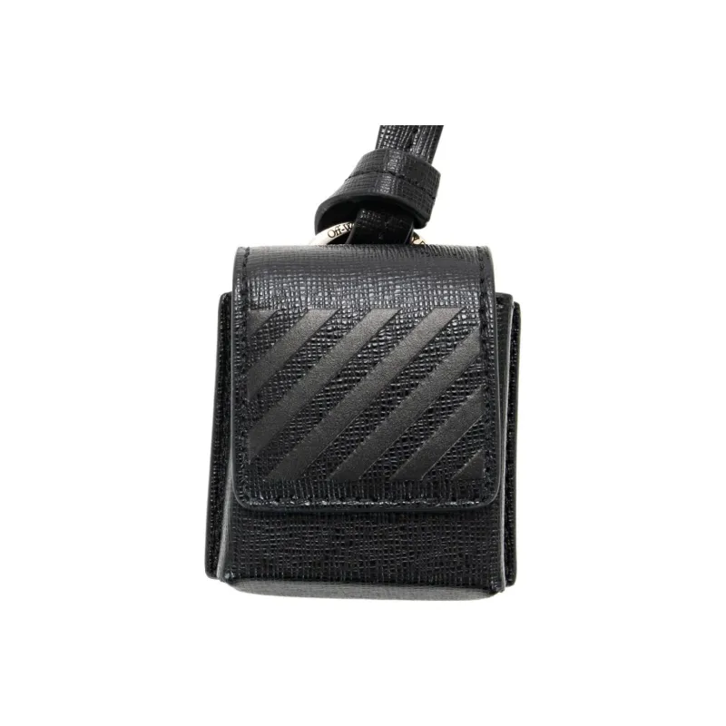 OFF WHITE Diag Stripe Airpod Case Black-0