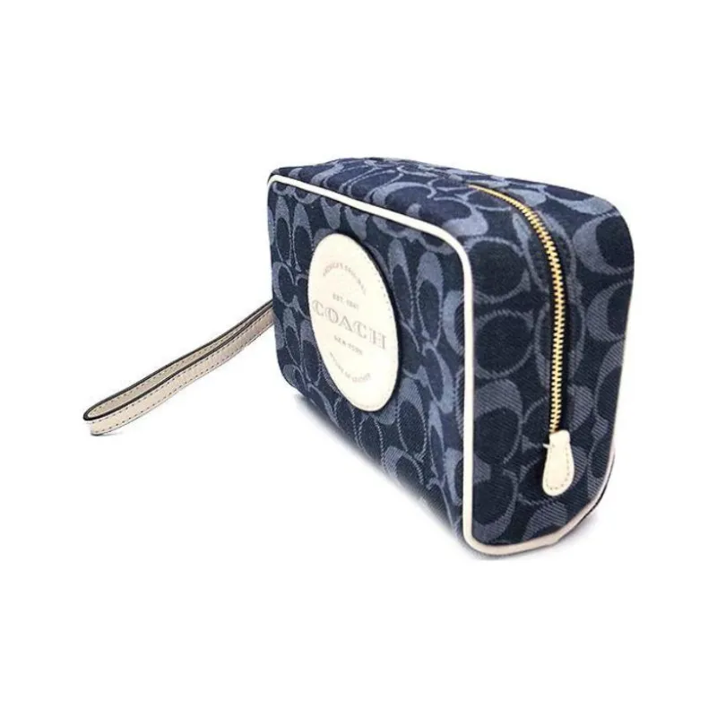 COACH DempseyBoxy Leather Cotton Small Square Bag, Camera Bag, Makeup Bag, Clutch Trumpets Women's Denim-1