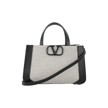 Valentino Leather Portable Crossbody Bag, Shoulder Bag Regular Women's Beige/Black