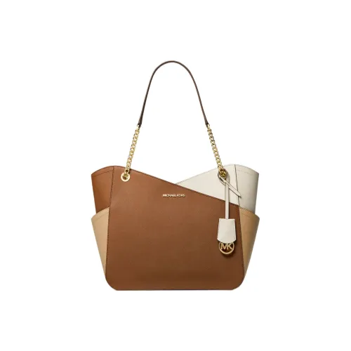 MICHAEL KORS Jet Set Travel Leather Tote Bag Shopping Bag Shoulder Bag Handbag Large Size Women's Khaki
