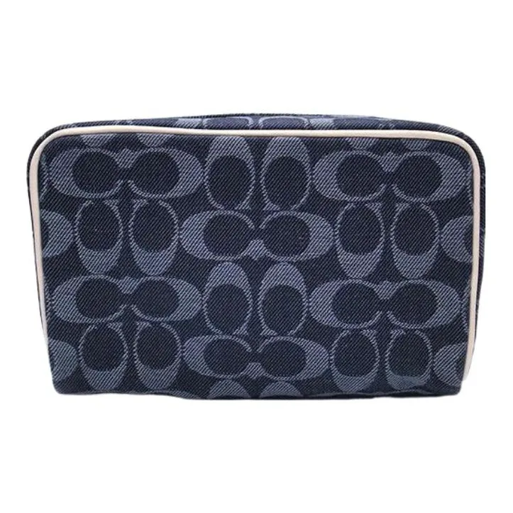 COACH DempseyBoxy Leather Cotton Small Square Bag, Camera Bag, Makeup Bag, Clutch Trumpets Women's Denim-2