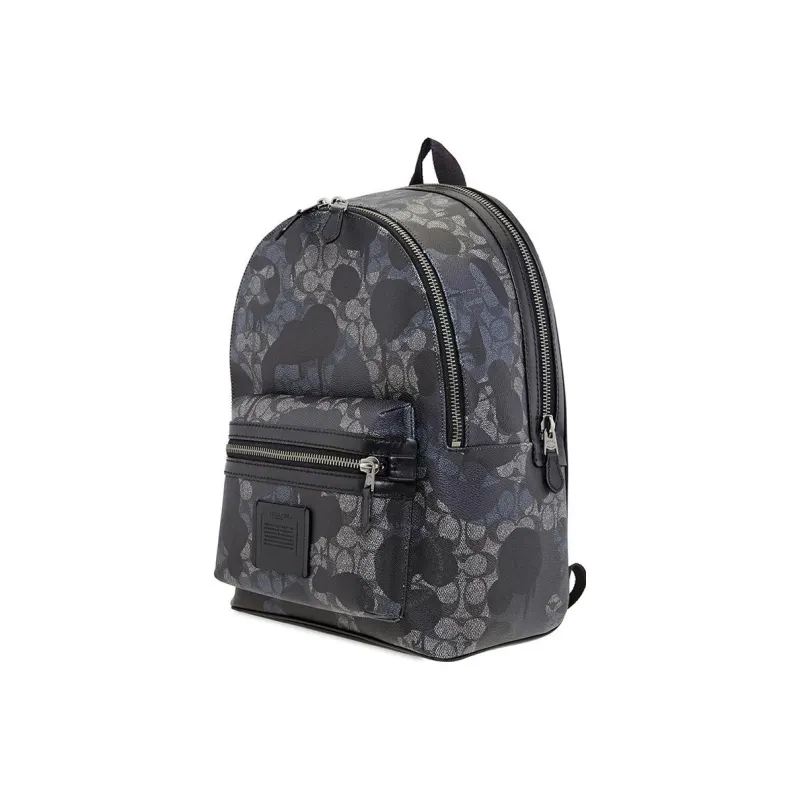 COACH Academy Leather Backpack Men's Navy Blue-1