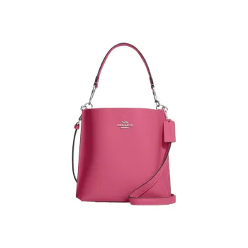 COACH Mollie Leather Tote Bag, Shopping Bag, Handbag, Shoulder Bag, Crossbody Bag Small Size Women's Light Red Purple