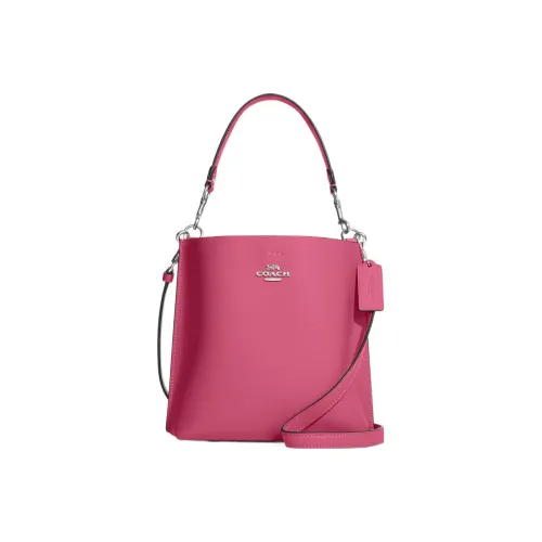 COACH Mollie Leather Tote Bag, Shopping Bag, Handbag, Shoulder Bag, Crossbody Bag Small Size Women's Light Red Purple