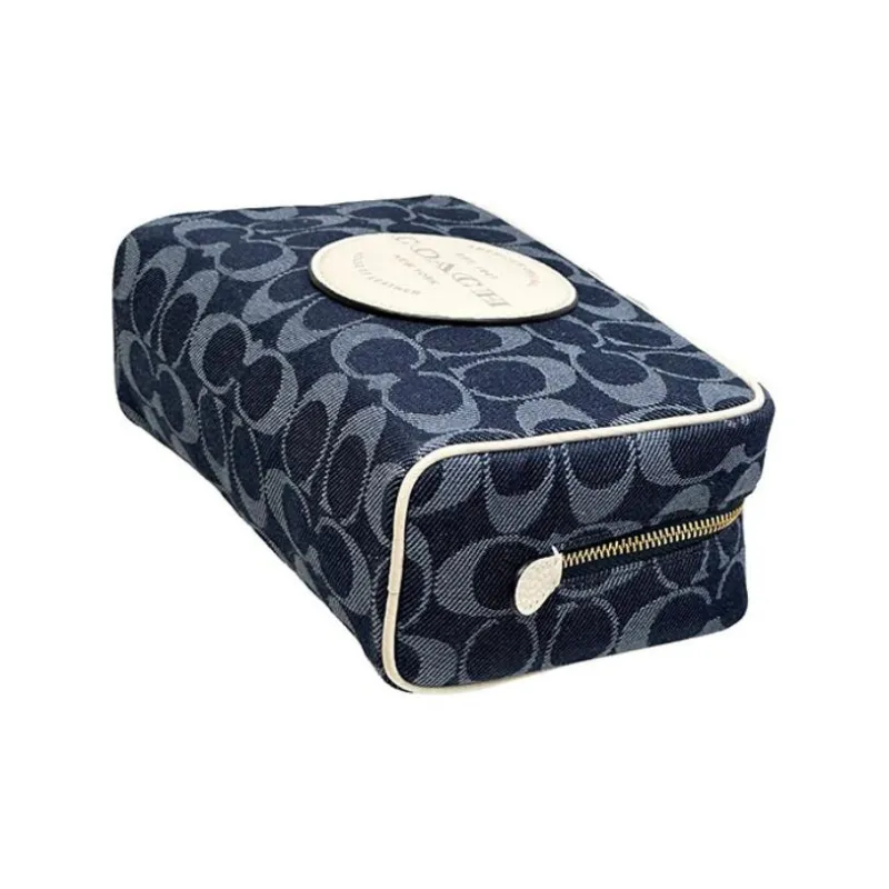 COACH DempseyBoxy Leather Cotton Small Square Bag, Camera Bag, Makeup Bag, Clutch Trumpets Women's Denim-3