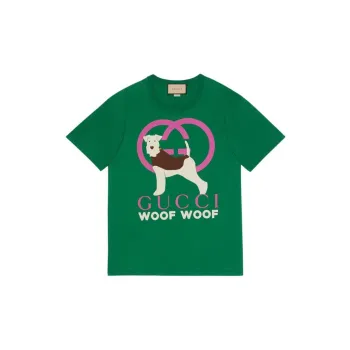 GUCCI Drop Shoulder Sleeve T Shirt Women's Green