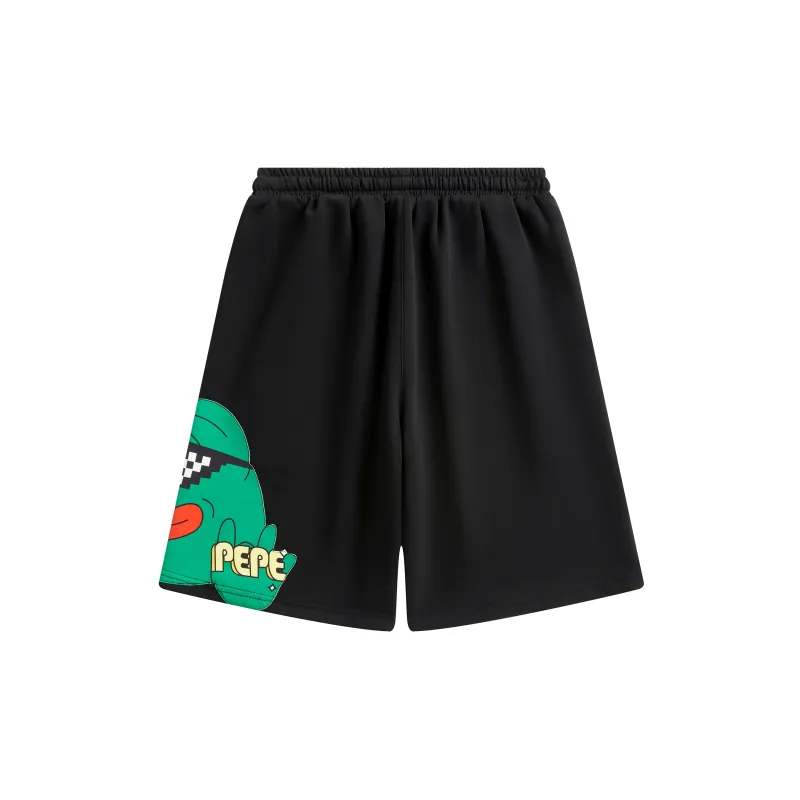 Pepe The Frog Casual Shorts Unisex Black-1