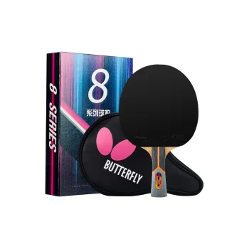 Butterfly 8 Collection Ping Pong Paddles Unisex All Wood With Carbon Fiber Black/Red