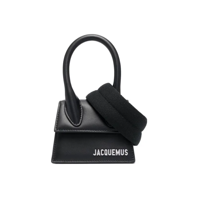 Jacquemus Leather One Shoulder Handbag, Crossbody Bag Women's Black-1