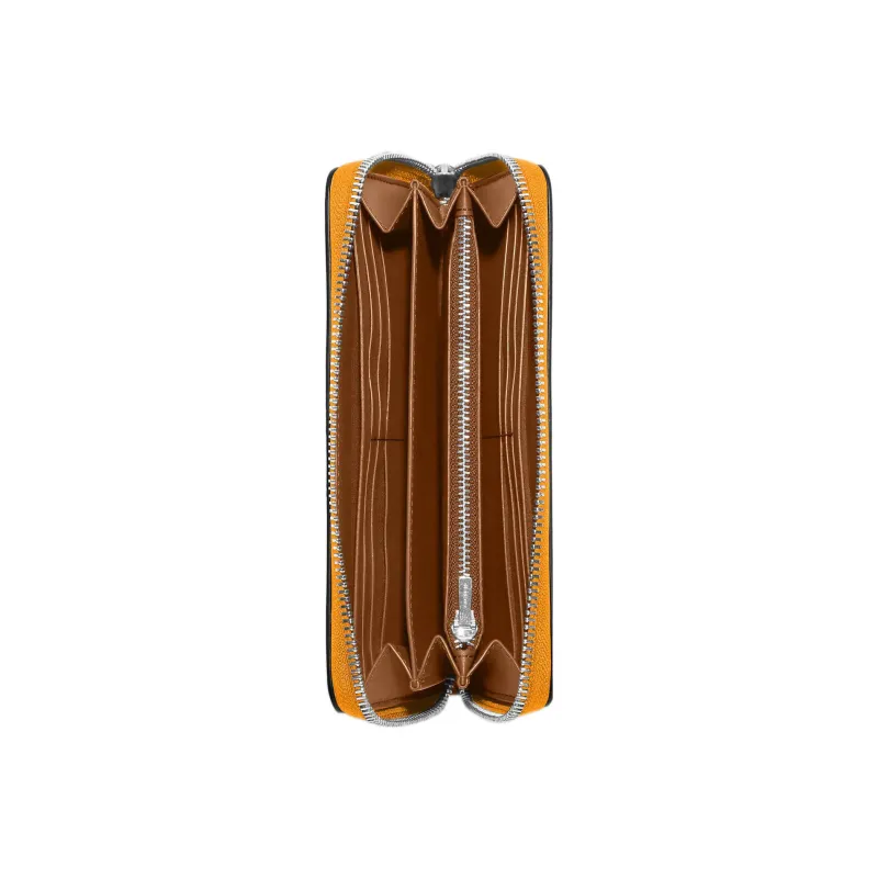 COACH Zip Around Leather Clutch Wallet Trumpets Women's Papaya-1