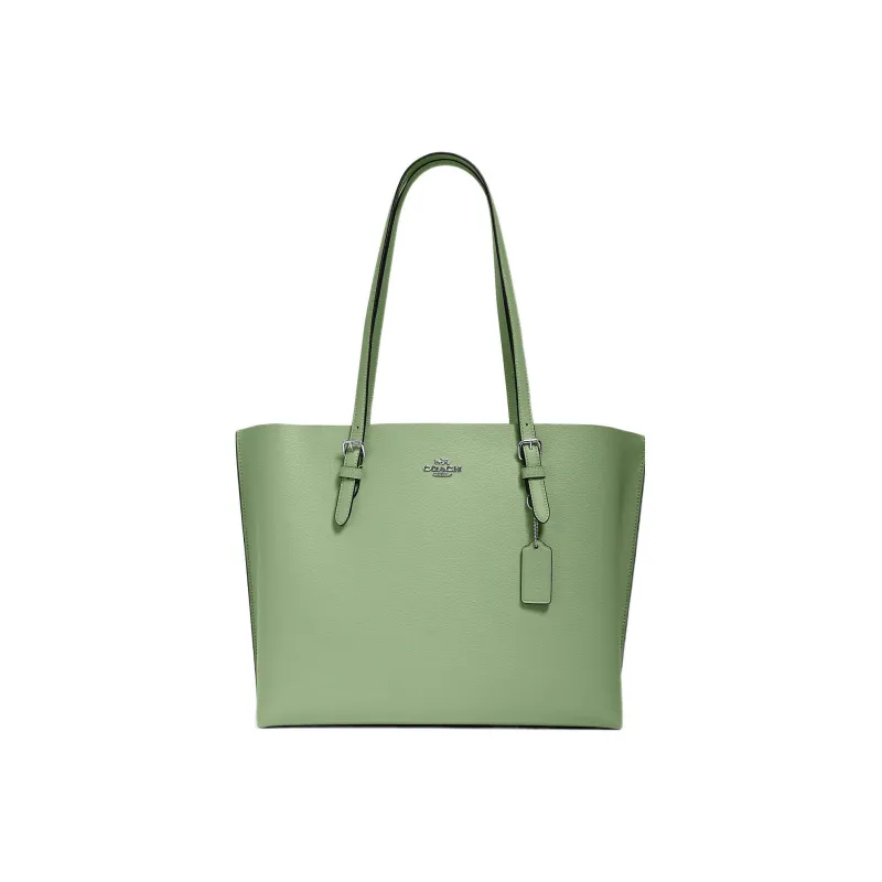 COACH Mollie Leather Tote Bag Shopping Bag Shoulder Bags Large Size Women's Grass Green-0