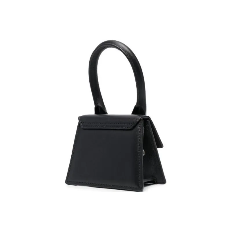 Jacquemus Leather One Shoulder Handbag, Crossbody Bag Women's Black-3