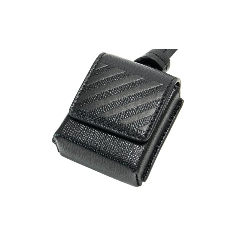 OFF WHITE Diag Stripe Airpod Case Black-3