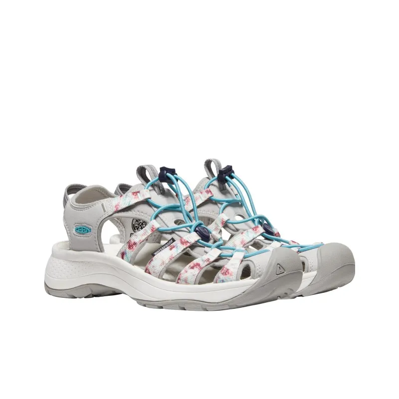 KEEN Astoria West Sandal Anti Slip Wear Resistant River Trekking Shoes Women's Tie Dye Gray, White-2