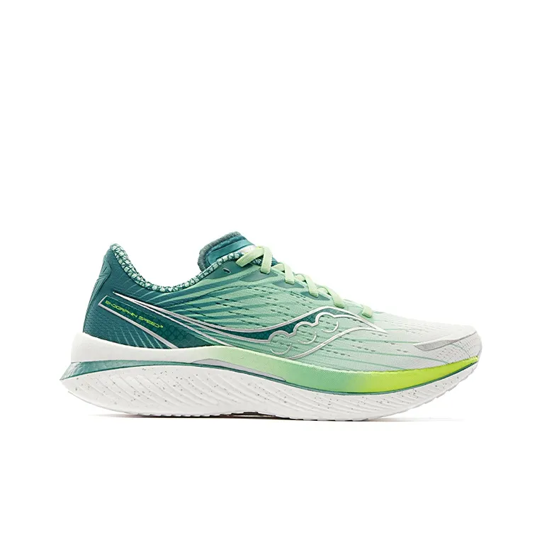 Saucony Endorphin Speed 3 Non slip Lightweight Low Top Casual Running Shoes Unisex White Green-1