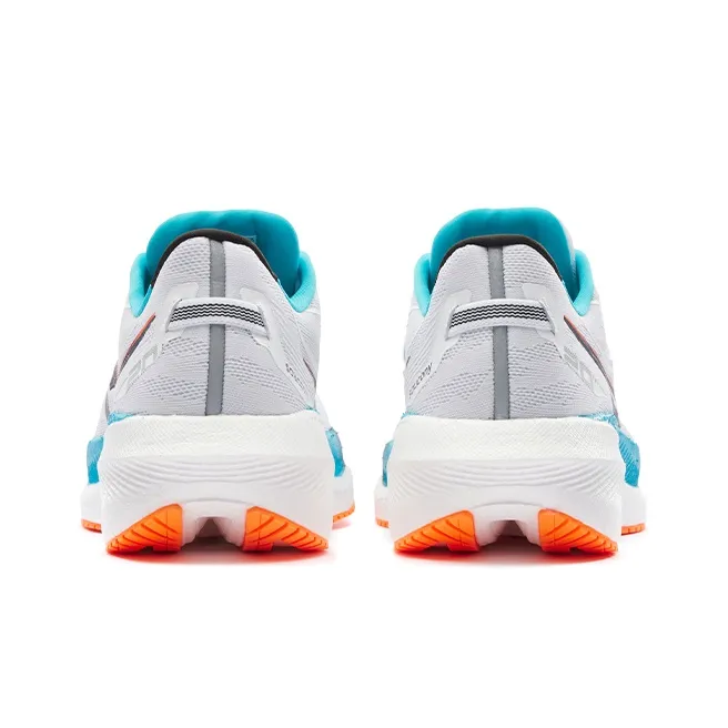 Saucony Triumph 20 Cushioned Slip Resistant Lightweight Low Top Training Running Shoes Unisex White Blue Orange-3