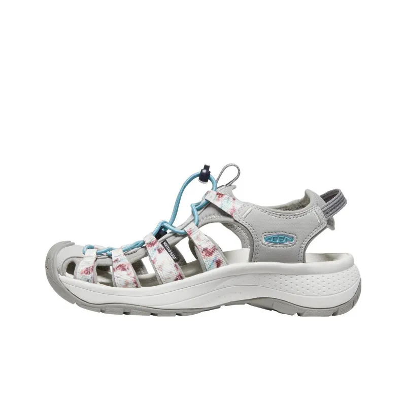 KEEN Astoria West Sandal Anti Slip Wear Resistant River Trekking Shoes Women's Tie Dye Gray, White-0