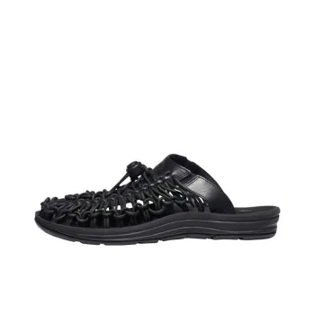 KEEN UNEEK PREMIUM LEATHER SLIDE Anti-Slip Wear-Resistant Sports Sandals River Trekking Shoes Women's Black