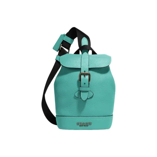 COACH Hudson Pebbled Leather Fanny Pack Crossbody Bags Mini Men's Cyan