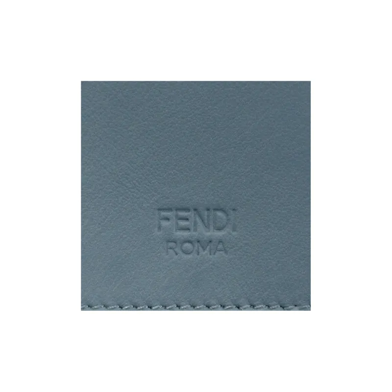 FENDI Calfskin Card Holder Wallet Men's Dark Blue-6