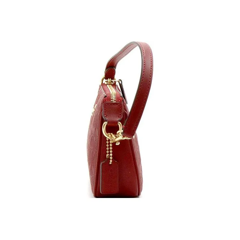 COACH Nolita Leather Pochette, Shoulder Bag, Wrist Clutch Trumpets Women's Red-1