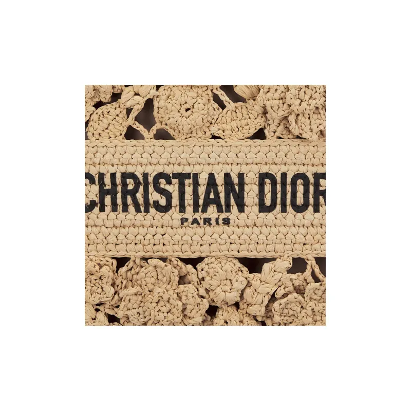 DIOR BookTote Raffia Grass Tote Bag, Shopping Bag, Handbag Trumpets Women's Natural-6