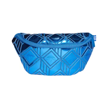 Adidas Originals Polyester Sling Bag, Fanny Pack Regular Women's Blue Metallic