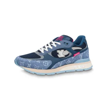 LOUIS VUITTON Run Away Sneakers 'Blue Monogram With Pink'