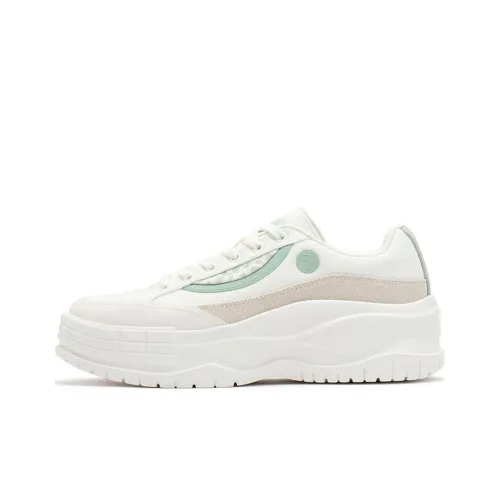361° Anti Slip Wear Resistant Low Top Skateboard Shoes Women's White Green