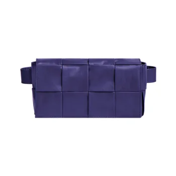 Bottega Veneta Cassette Belt Cow Leather Box Bag, Camera Bag, Fanny Pack, Crossbody Bag Mini Men's Purple