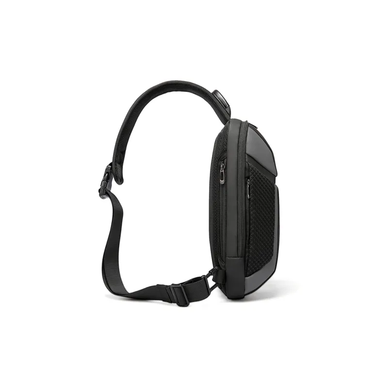 BANGE Oxford Sling Bag Medium Size Men's Black/Gray-3
