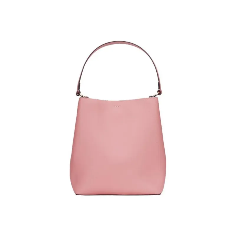 COACH Town Cowhide Leather One Shoulder Crossbody Bucket Bag, Handbag Medium Size Women's Pink-2