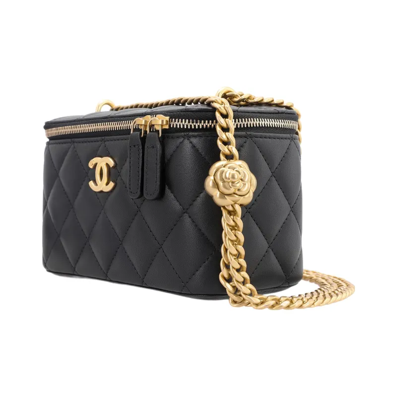 CHANEL Sheepskin Shoulder Bag, Crossbody Bag Medium Size Women's Black-1