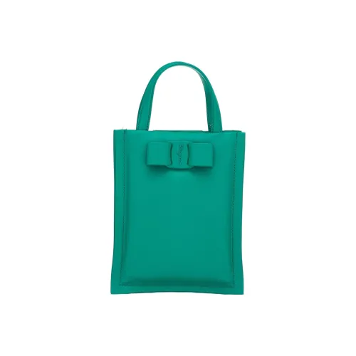 FERRAGAMO Viva Cow Leather Small Square Bag Shoulder Bag Crossbody Bag Handbag Mini Women's Emerald Green