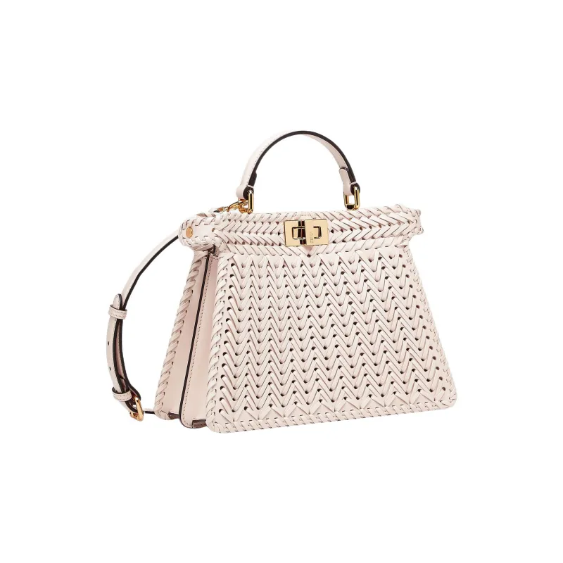 FENDI Peekaboo ISeeU Leather Shoulder Bag, Crossbody Bag, Handbag Trumpets Women's Camellia Multicolor-1