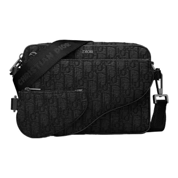DIOR Oblique Jacquard Fabric Crossbody Bag, Shoulder Bag Men's Black