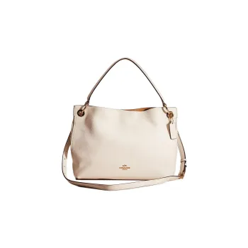 COACH Clarkson Pebbled Leather Shoulder Bag Hobo Bag Portable Crossbody Bag Shoulder Bag Women's Ecru