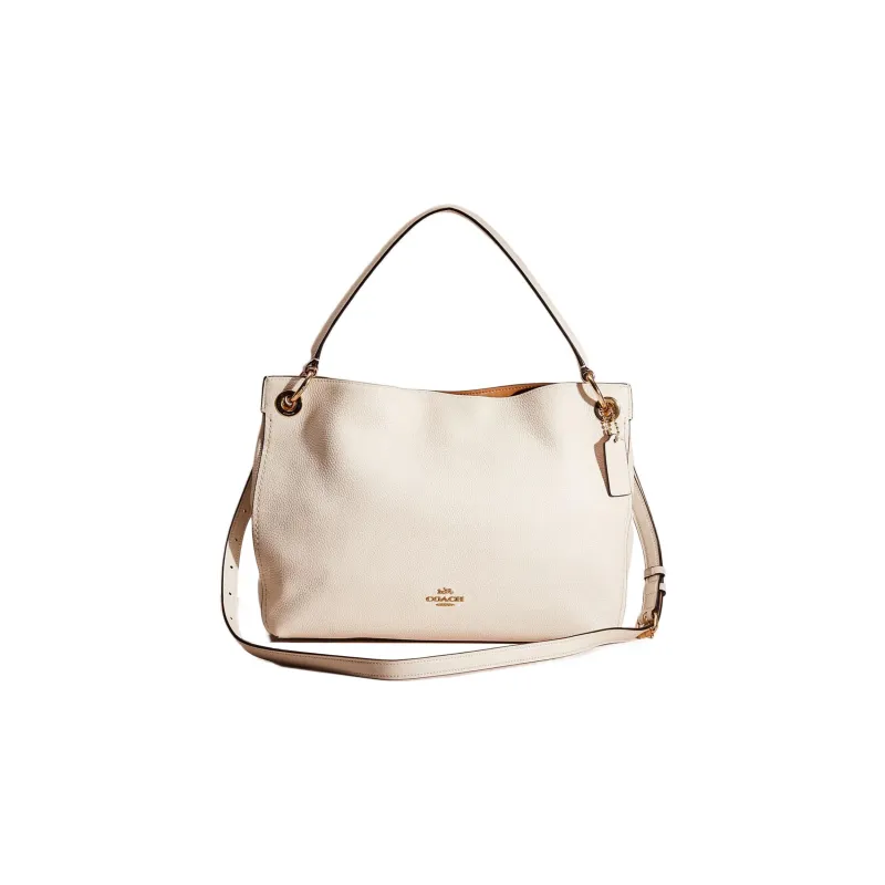 COACH Clarkson Pebbled Leather Shoulder Bag Hobo Bag Portable Crossbody Bag Shoulder Bag Women's Ecru-0