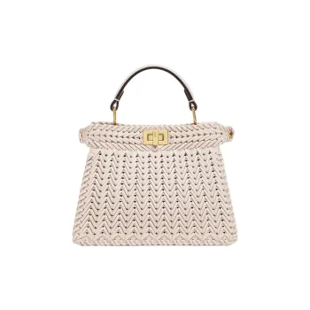 FENDI Peekaboo ISeeU Leather Shoulder Bag, Crossbody Bag, Handbag Extra Small Women's Camellia Multicolor