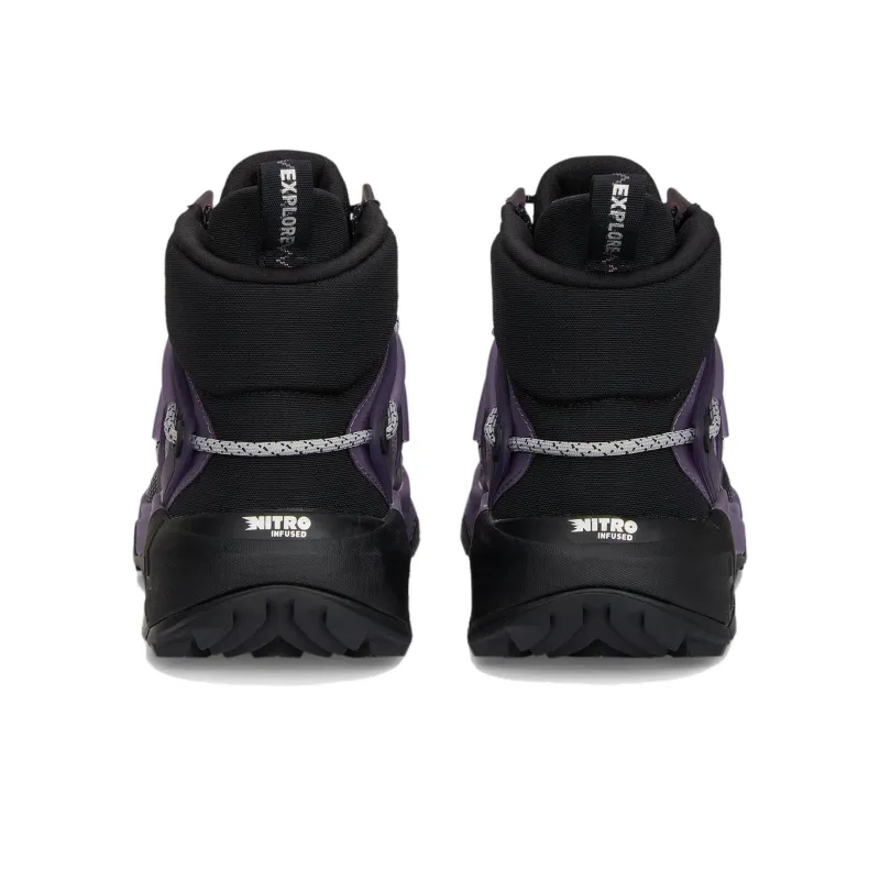 PUMA Explore Nitro Mid Anti-Slip Wear-Resistant High-Top Outdoor Shoes Women's Purple Black-4