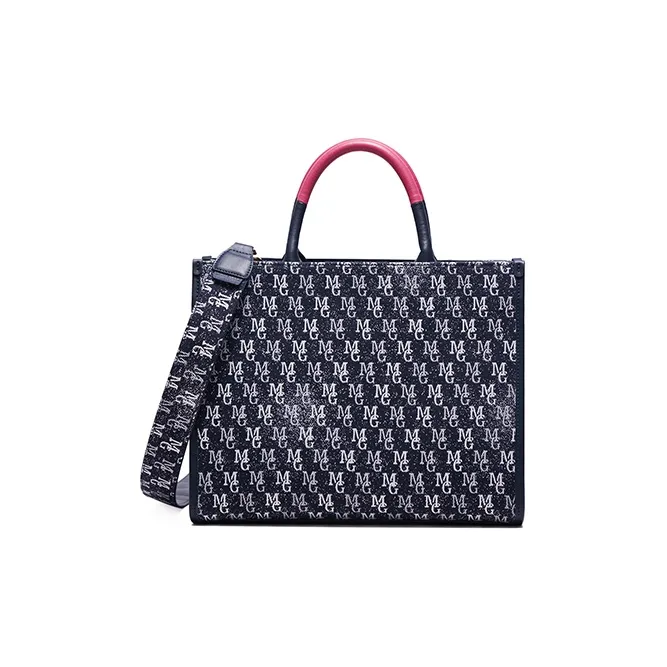 MELLO GOGO Embroidery Black Rose Tote Handbag Women's Midnight Black-3