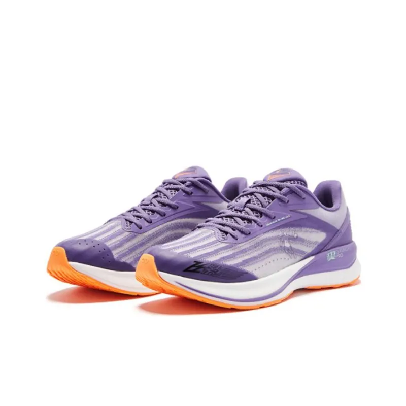QIAODAN Feiying 2.0 Cushioning Anti-Slip Wear-Resistant Breathability Low-Top Running Shoes Men's Purple Orange-2
