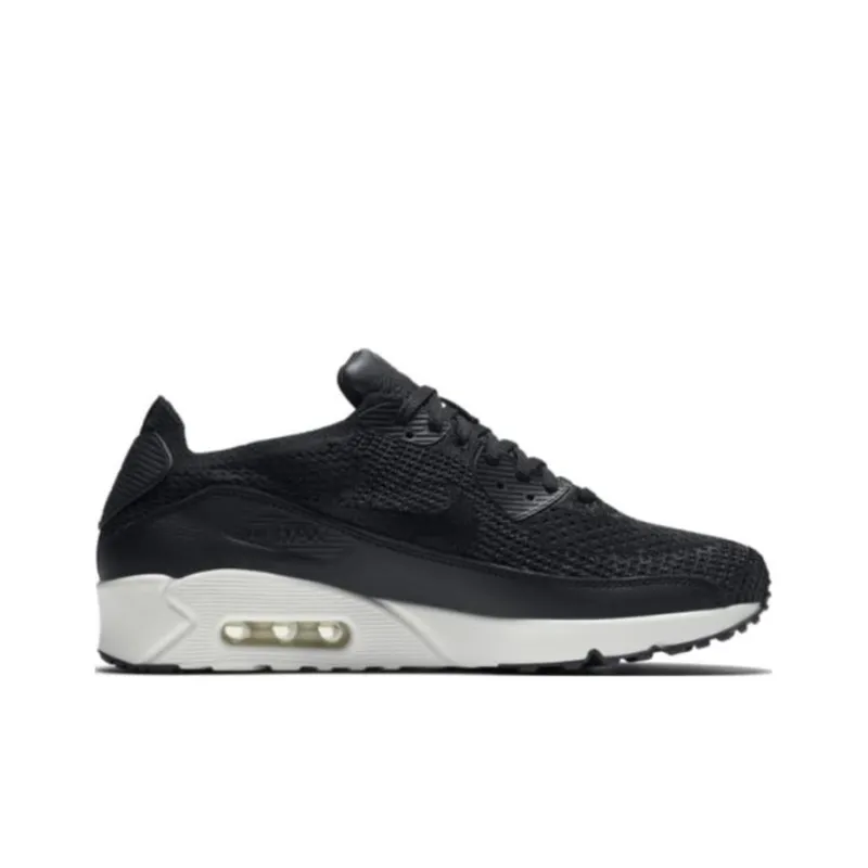 Nike Air Max 90 Flyknit Cushioned Slip-Resistant Low-Top Casual Shoes Men's Black-1