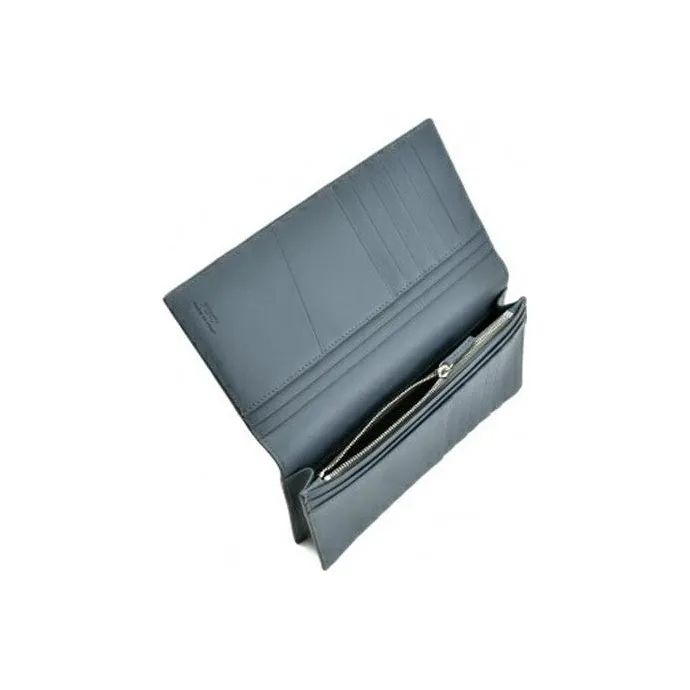 FENDI Calfskin Card Holder Wallet Men's Dark Blue-5