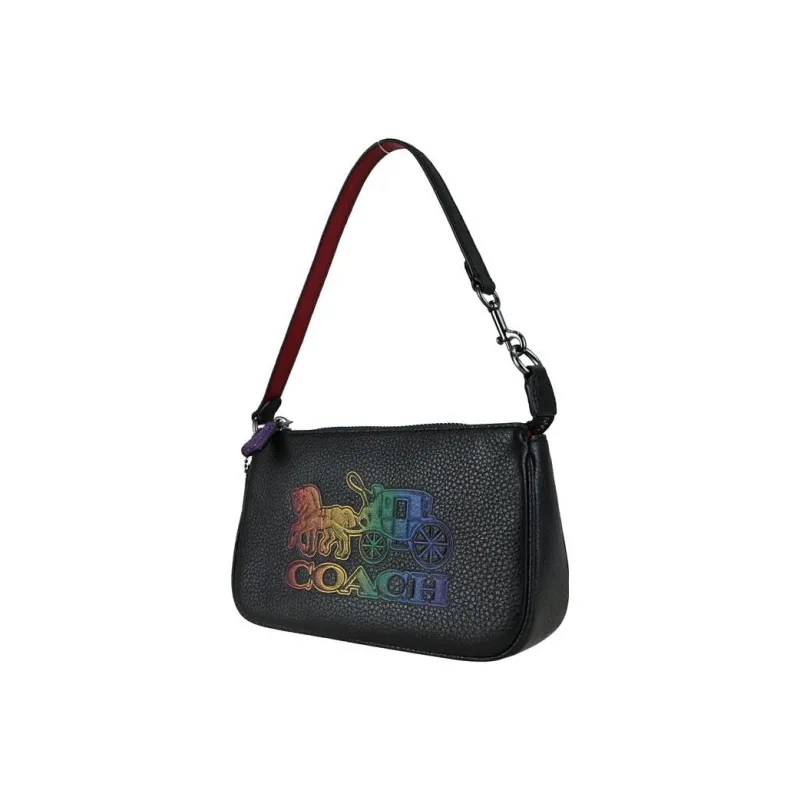 COACH Nolita Leather Mahjong Shoulder Bag Clutch Small Size Unisex Black-3