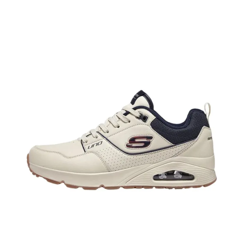 Skechers Uno Cushioned Slip Resistant Low Top Casual Shoes Men's Beige Black-0