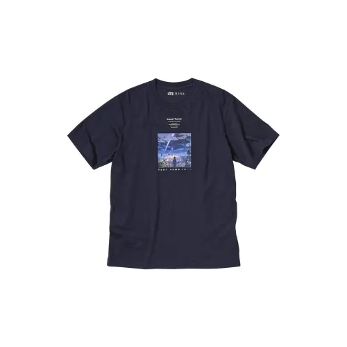 UNIQLO X Makoto Shinkai SS23 T-Shirts Unisex Navy Blue