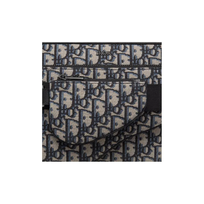 DIOR Oblique Jacquard Fabric Shoulder Bag Crossbody Bag Regular Men's Beige/Black-7